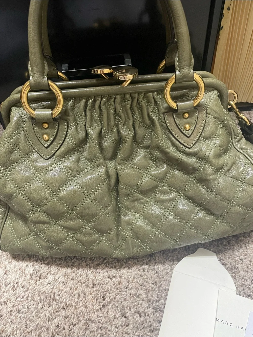 Original vintage Marc Jacobs Stam bag Sage Quilted Leather Satchel